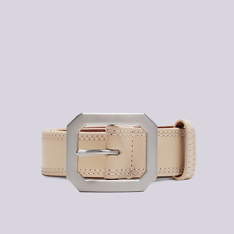  бежевый ремень Stussy Contrast Stitch Leather Belt 135154-tan - цена, описание, фото 1